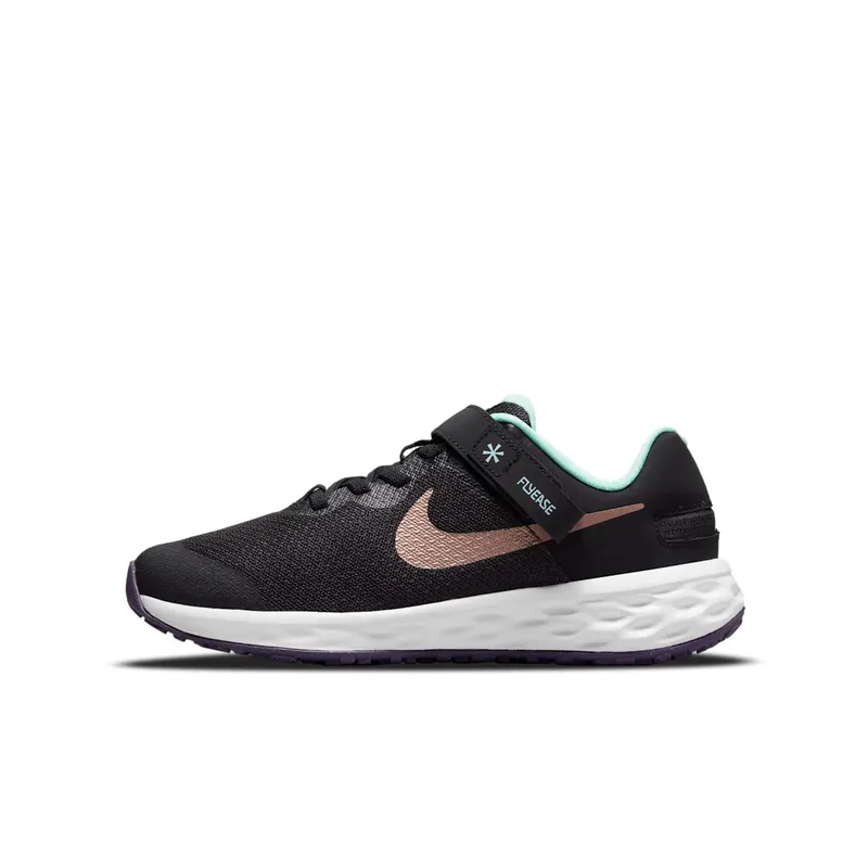 Nike Revolution 6 FlyEase Older Kids’ Easy On/Off Road Running Black 50% Sustainable Materials (DD1113-005)