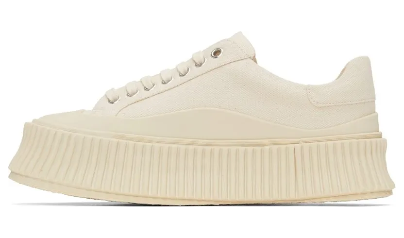 Jil Sander Off-White Canvas Platform Sneakers (JS32108B_14180) (3)