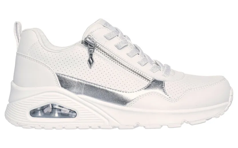 Skechers UNO – Metallic Sliders Sneaker Wit