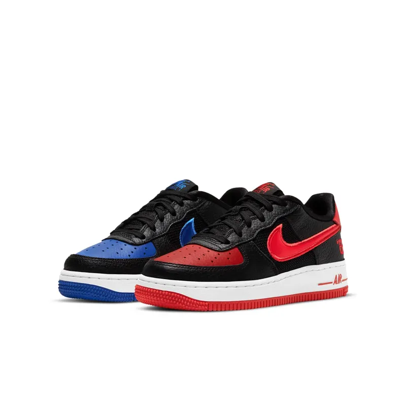 Nike Air Force 1 Low LV8 GS “Black / Chile / Racer Blue” (DH0201-001)