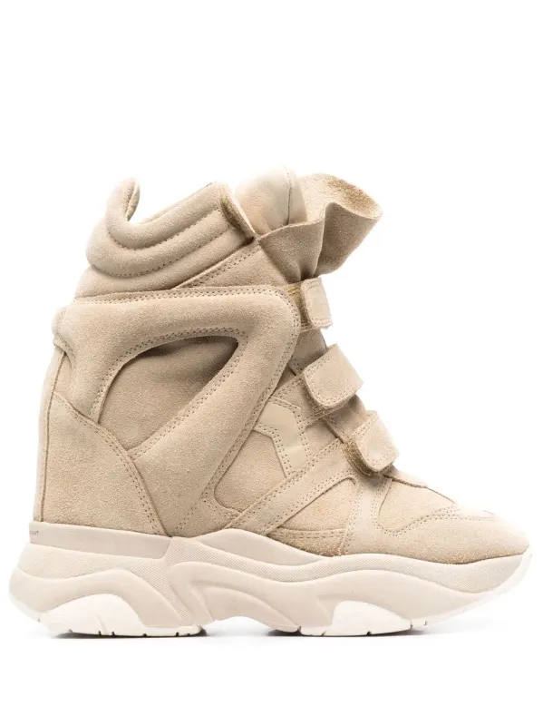 ISABEL MARANT Balskee suède sneakers – Beige (BK049100M029S)