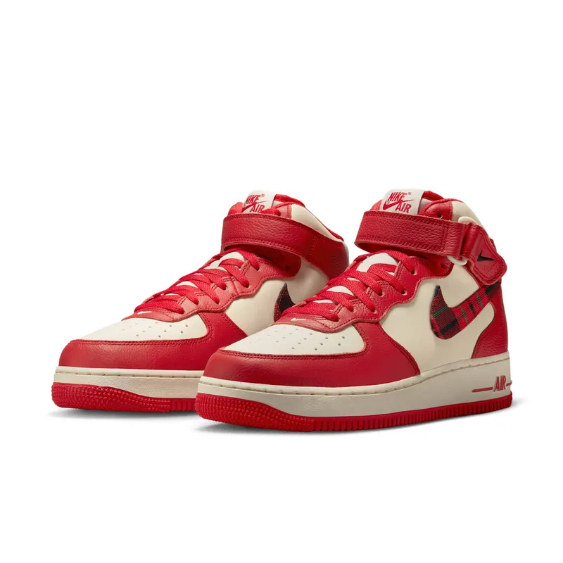 Nike Air Force 1 Mid ’07 LX Plaid Cream Red (DV0792-101)