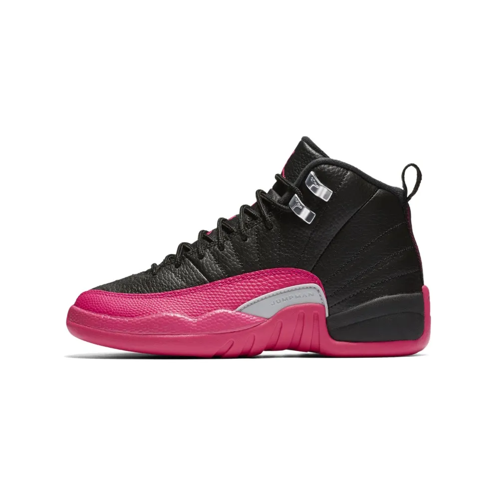 Jordan 12 Retro Black Deadly Pink (GS) Black/Deadly Pink-Metallic Silver (510815-026)