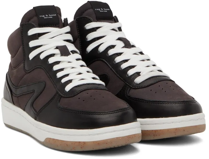 rag & bone White Retro Court Mid Sneakers (WFF22FF012AN12)