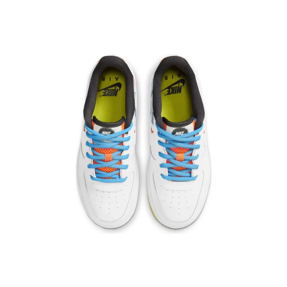 Nike Air Force 1 Low Back To School 2020 (GS) White/Hyper Crimson-Bright Cactus-White (CZ8139-100)