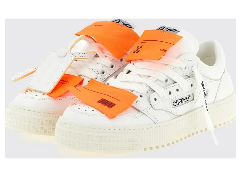 Off-White 3.0 Court Leather And Cotton Sneakers White (OWIA28EC99LEA0010120)