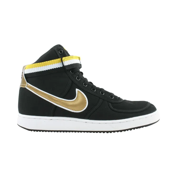 Nike Vandal High Supreme Black Metallic Gold Yellow Streak