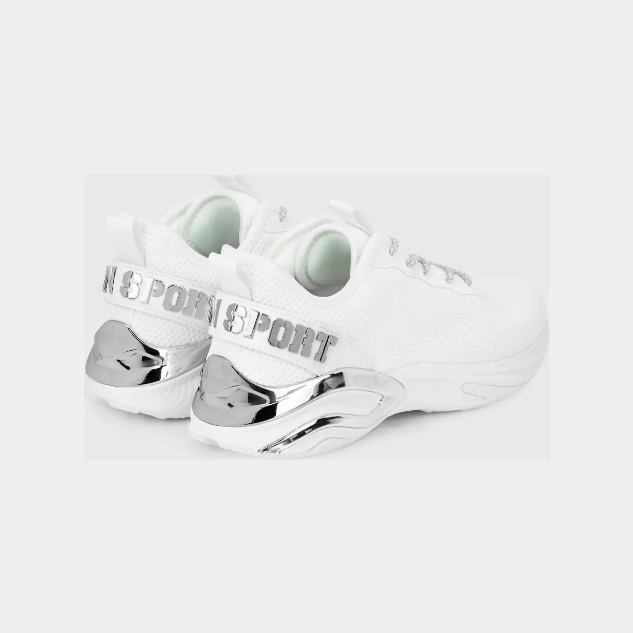 Plein Sport Crochet Knit Sneakers White (SAESUSC0747STE003N0101) (2)