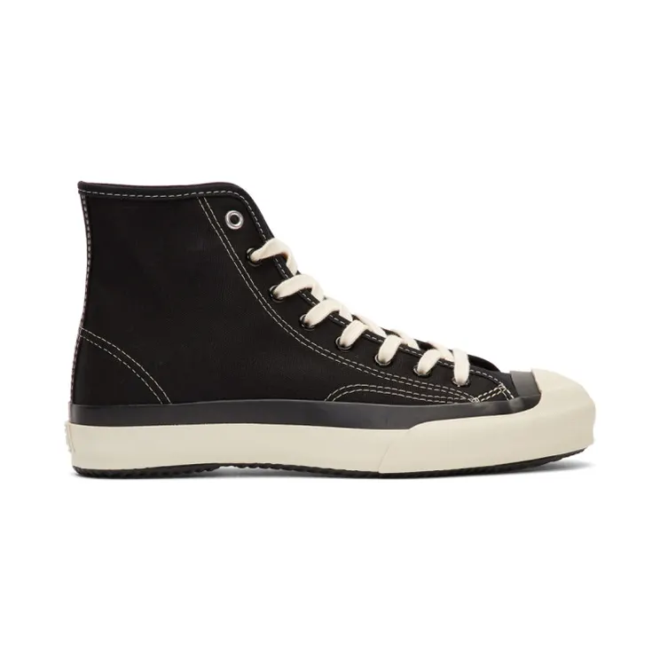 Ys Black and White High Cut Lace-Up Sneakers (YS-E01-090)