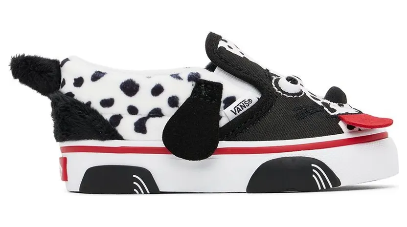 Vans Baby Black & White Dog Slip-On V Sneakers (VN0A4VJM6BT)