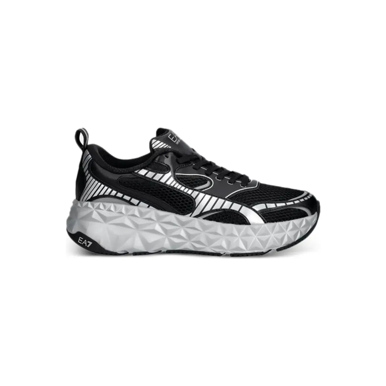 Emporio armani Ea7 Emporio Armani Mesh-Sneakers mit geometrischer Sohle “Black” (X8X238XK431)