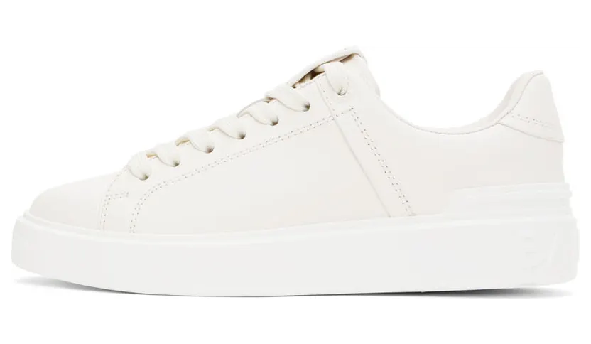Balmain White B-Court Sneakers (YN1VI690LVTR) (3)