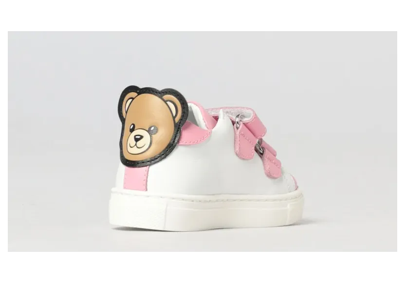 Moschino Leather Sneakers with Printed Logo Pink (8295601) (2)