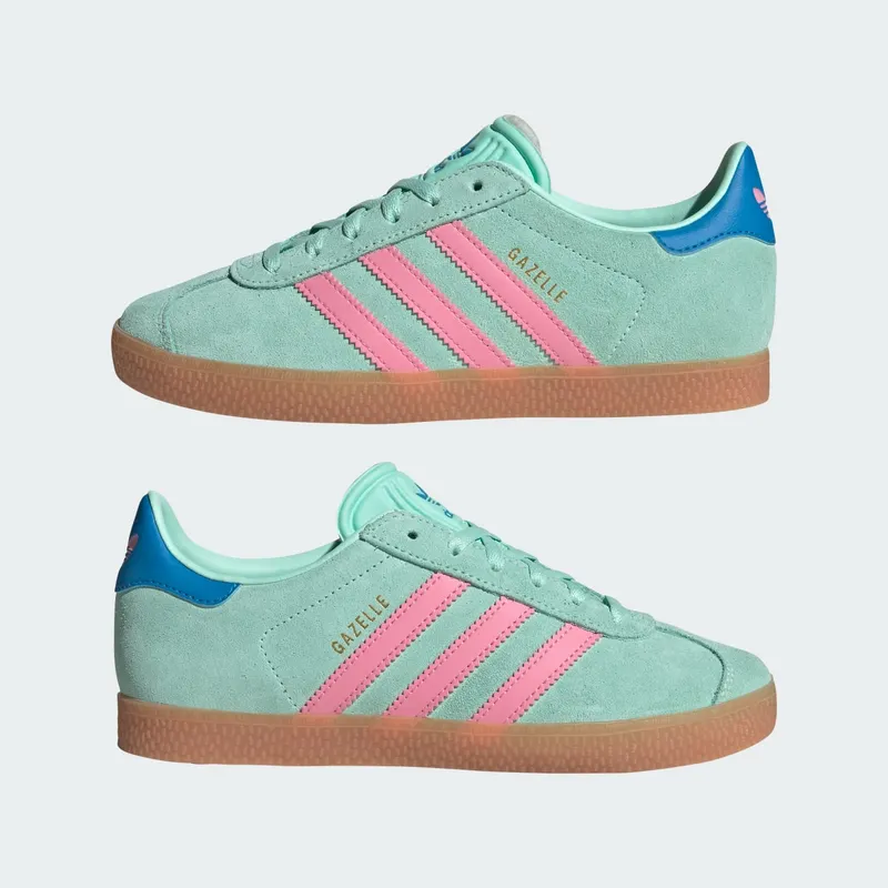 Adidas Gazelle Kids Clear Mint / Bliss Pink / Bright Blue (JP7125)