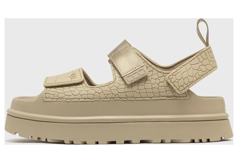 UGG GoldenGlow Embossed Sandal Mustard Seed