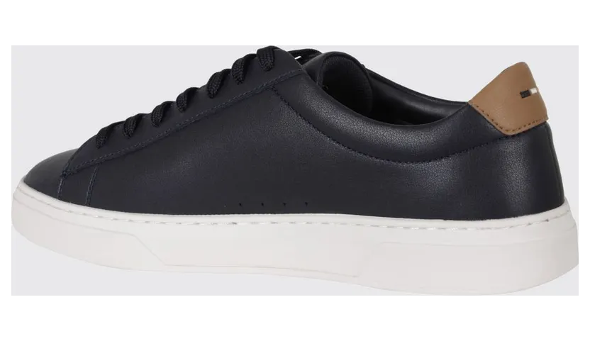 Boss Kieran Low-Top Trainers in Smooth Leather with Printed Logo Blue (50552853403) (2)
