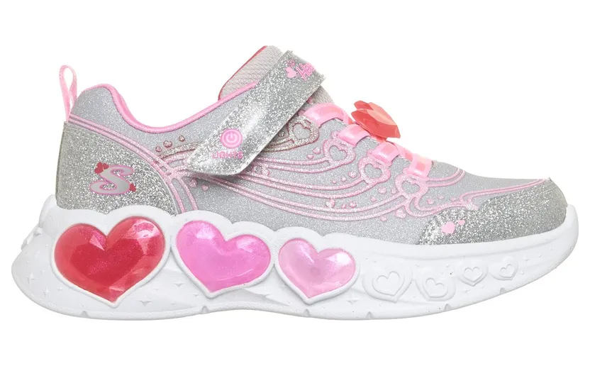 Skechers S-Lights: Enchanted Heart Lights Silver (303266CSMLT)