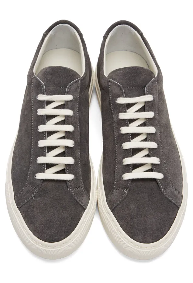 Common Projects Grey Suede Achilles Low Sneakers (ARTICLE 2327) (5)