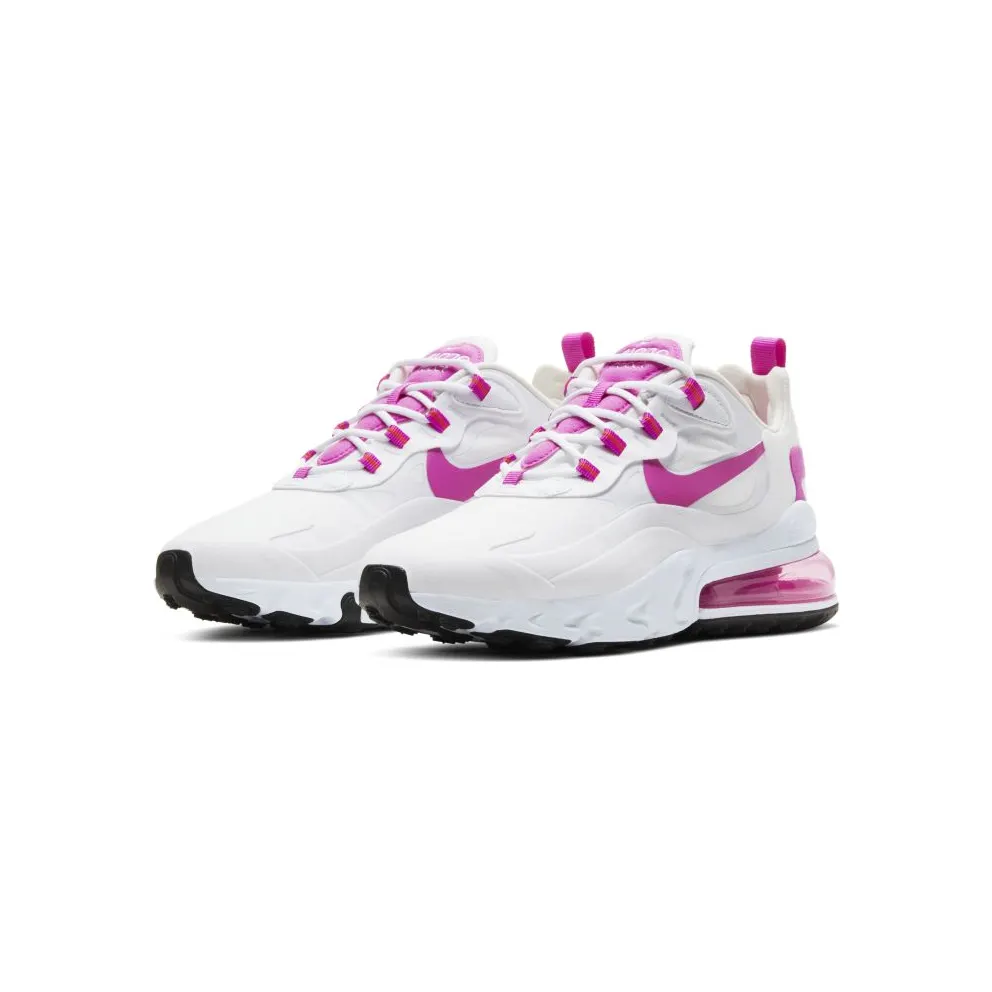 Nike Air Max 270 React White Fire Pink (W) White/Team Orange-Black-Fire Pink (CJ0619-100)