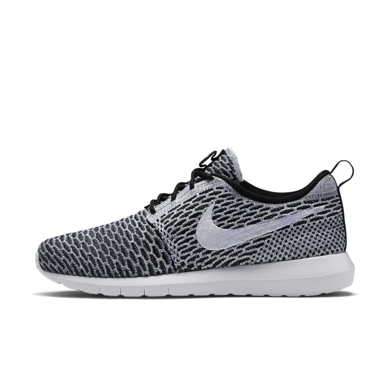 Nike Roshe Run Flyknit Black White Black/White-Dark Grey (677243-008)