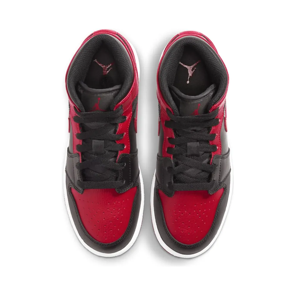Jordan 1 Mid Banned 2020 (GS) Black/University Red-Black-White (554725-074)