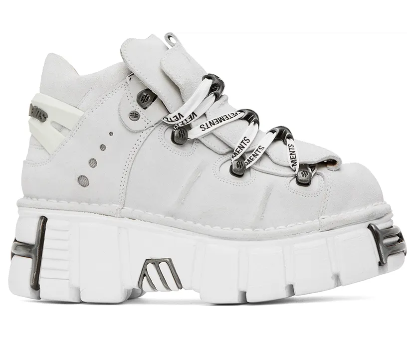 VETEMENTS White New Rock Edition Platform Sneakers (UA53SN200W)