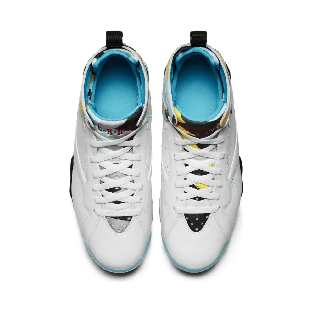 Jordan 7 Retro N7 White/Ice Cube Blue-Dark Turquoise-Black (744804-144)