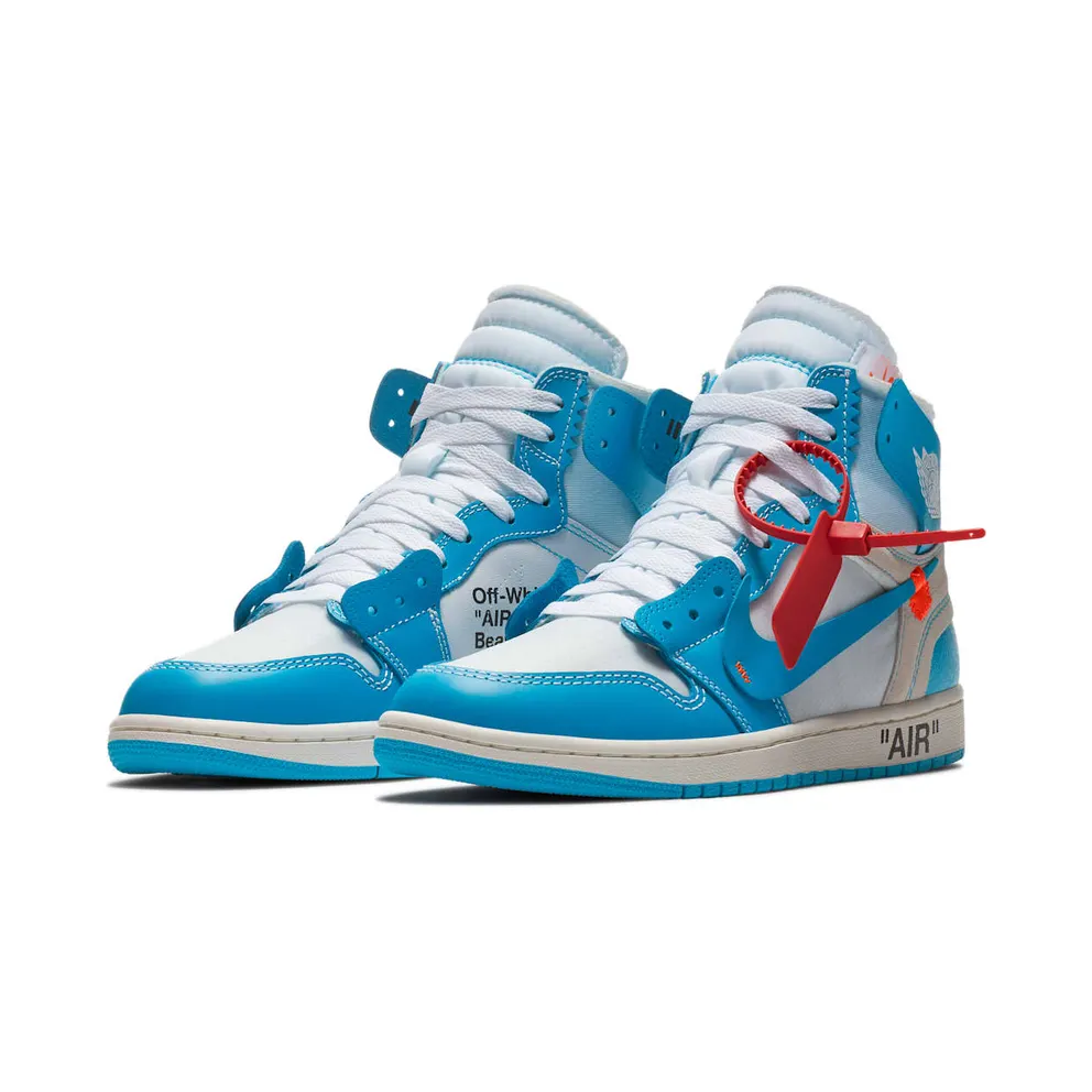 Air Jordan x Off White Nike AJ I 1 ‘Powder Blue’ (UNC) (2018) (AQ0818-148)