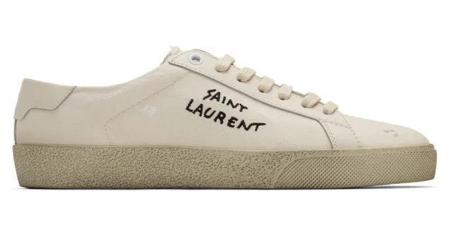 Saint Laurent Off-White Worn-Look Court Classic SL/06 Sneakers (610648 GUP10)