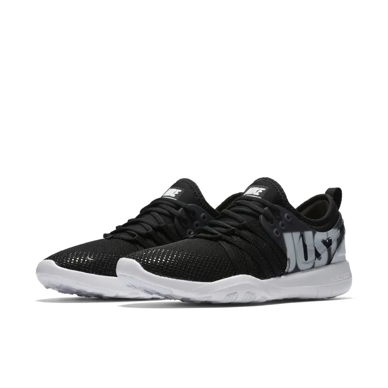 Nike Free Tr 7 Premium Just Do It Black White (W) Black/Black-Wolf Grey (924592-001)