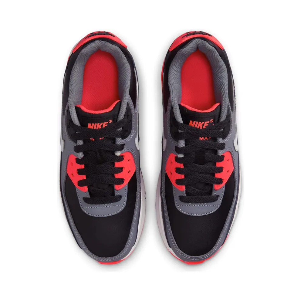Nike AIR MAX 90 (GS) “BLACK COOL GREY BRIGHT CRIMSON PHOTON DUST (GS)” (HF6358-005)