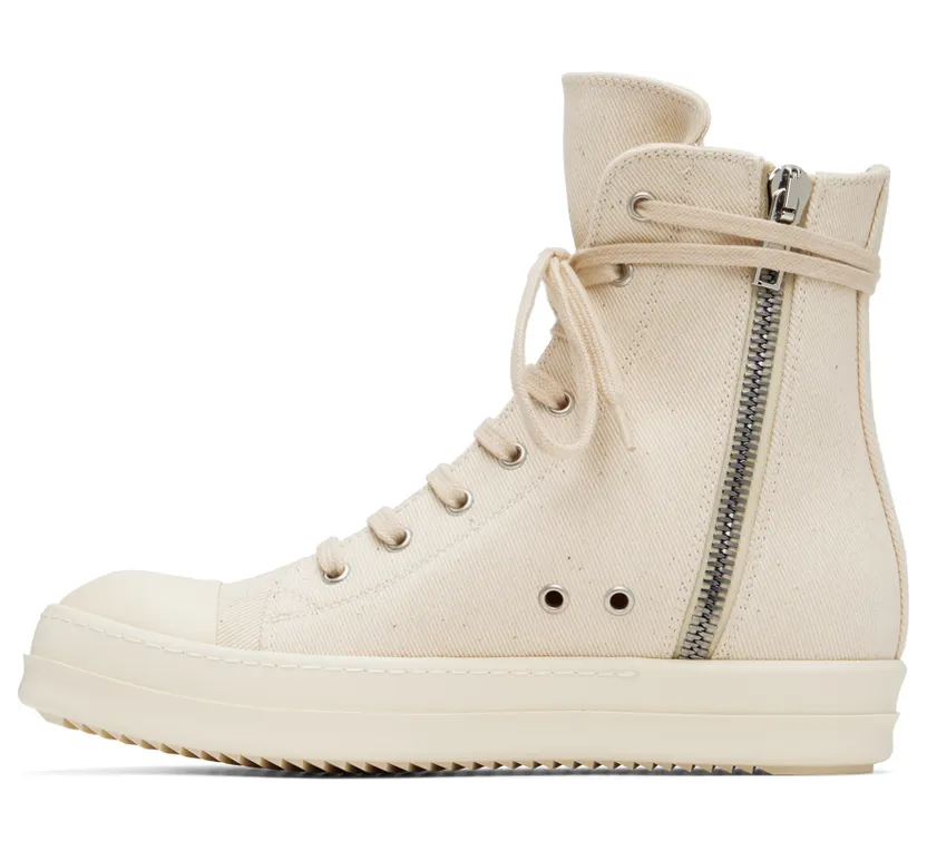 Rick Owens Drkshdw Off-White Denim Sneakers (DU02B4800 DQEP7) (3)