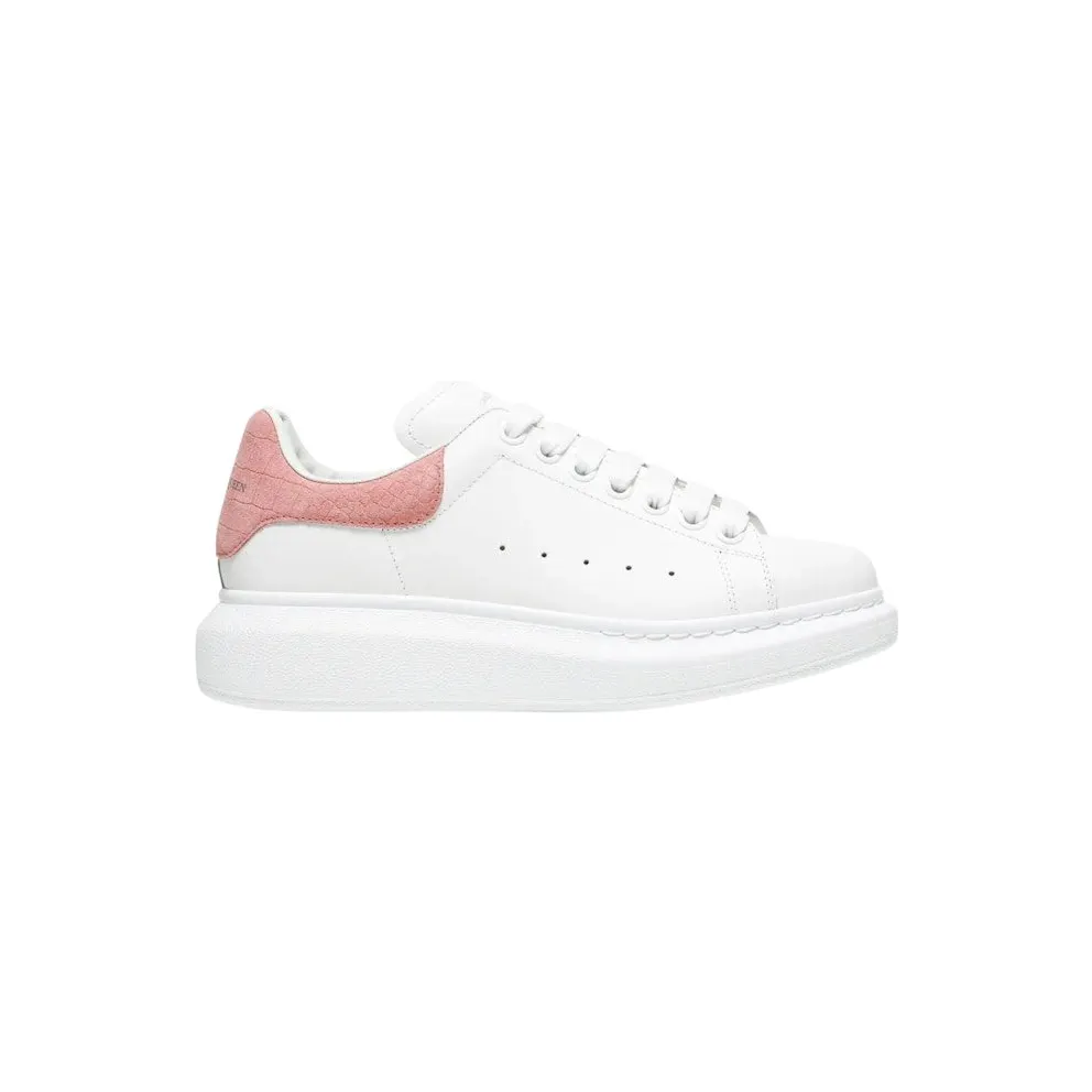 Alexander McQueen Oversized Pink Embossed Suede Croco (650788WHZ4K9648)