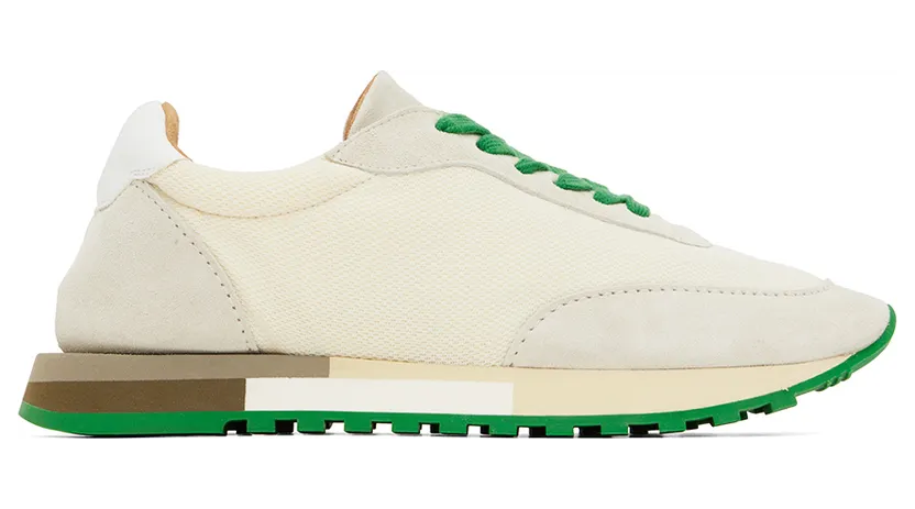 The Row Off-White & Green Owen Sneakers (F2021-W20L25)