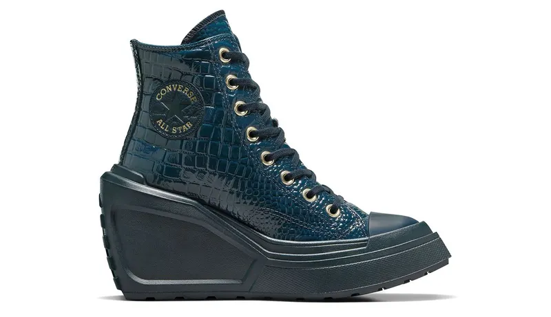 Converse Chuck 70 De Luxe Wedge Platform Leather Into The Void/Gold (A10037C)