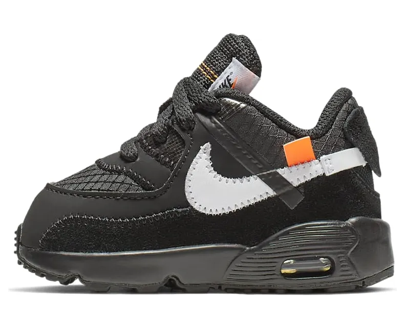Nike x Off White Air Max 90 Black White (Toddler) (2019) (BV0852-001)