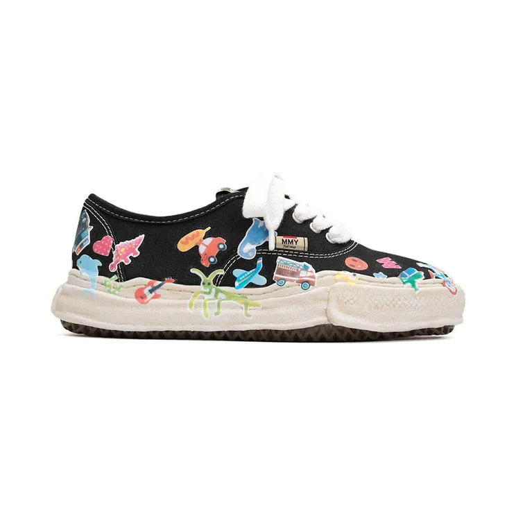 Maison Mihara Yasuhiro Baker OG Sole Canvas Low Printed Sticker Black (A14FW745-BLK)