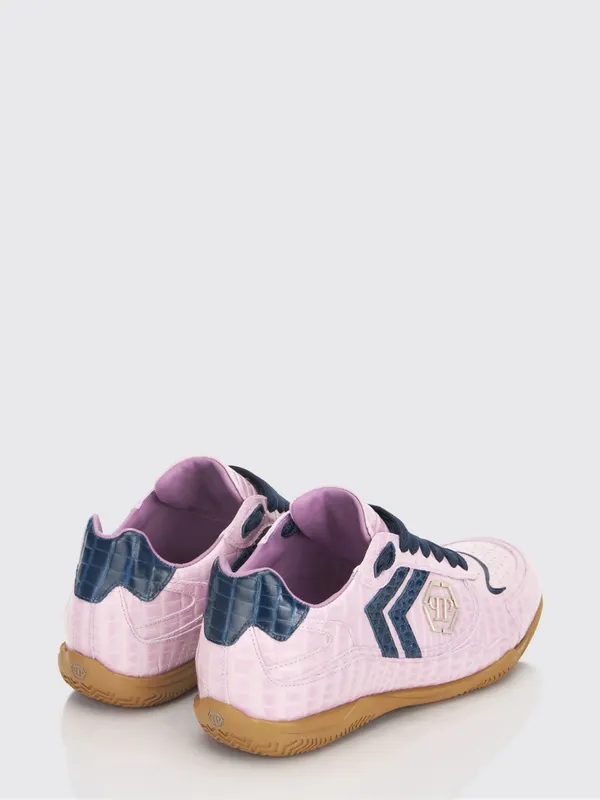 Philipp plein Pit-$top Crocodile Print Leather Sneakers Fuchsia (SAFSUSC0907PLE010N03) (2)