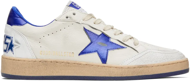 Golden Goose White & Blue Ball Star Sneakers (GMF00117.F002198.10327)