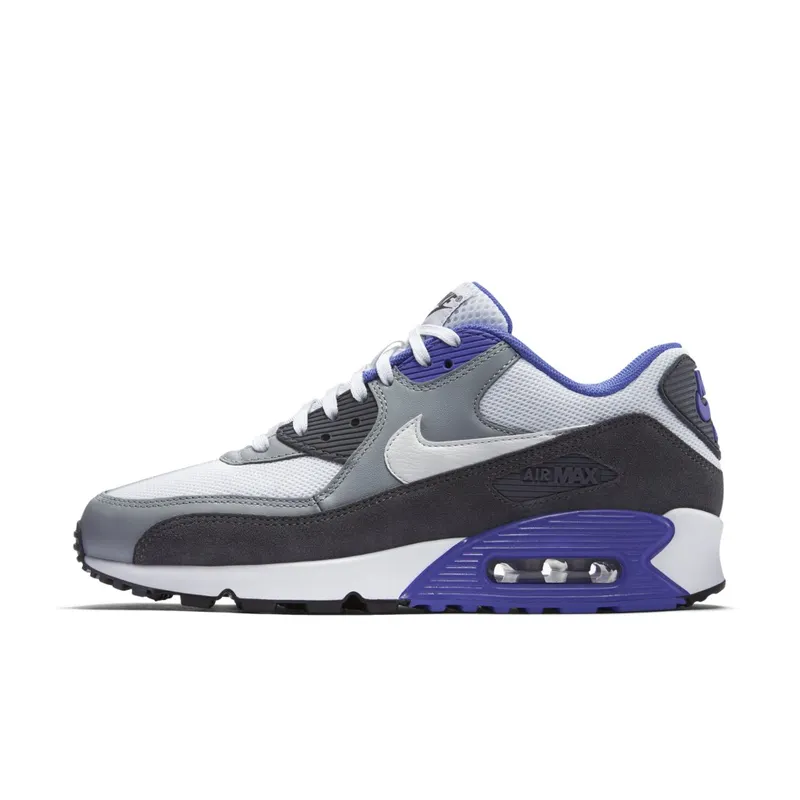 Nike Air Max 90 White Grey Violet White/White-Silver-Dark Grey (537384-122)