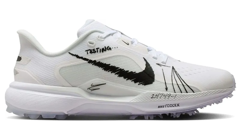 Nike Pegasus 1 Golf Blueprint “White / Summit White / Metallic Silver / Black” (IR3240-100)