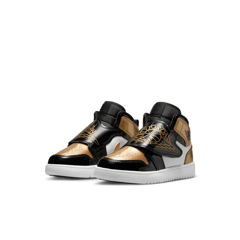 Sky Jordan 1 Mid Black Metallic Gold White (DV6069-071)