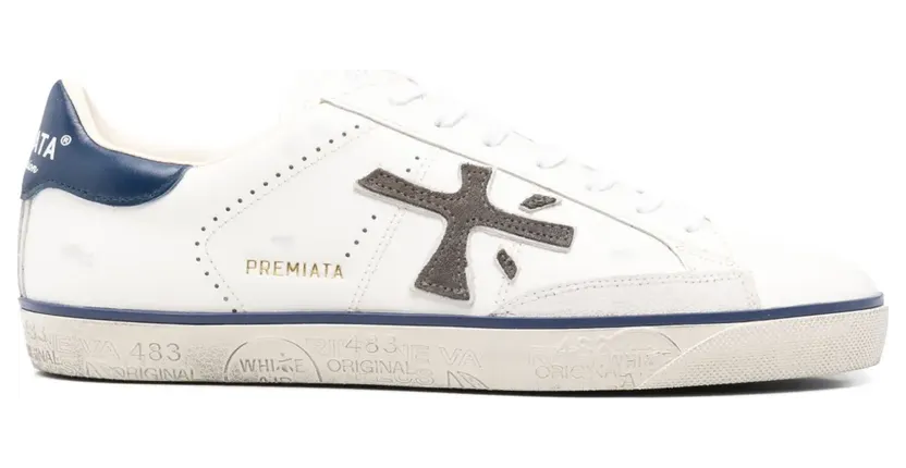 Premiata Steven leren sneakers – Wit
