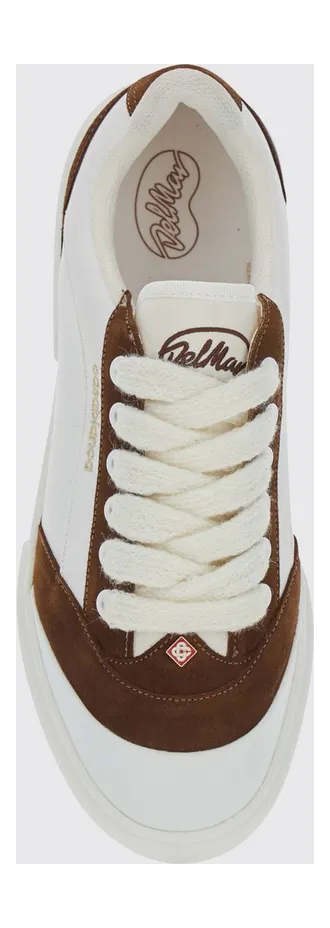 Casablanca Bicolor Leather and Fabric Sneakers with Round Toe Brown (APF26SNK02509) (3)