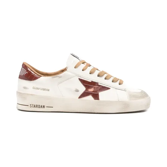 Golden Goose Stardan leren met sterpatroon “White” (GMF00667F008139)