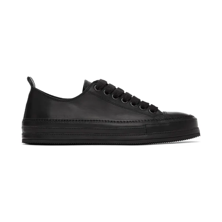 Ann Demeulemeester Black Oil Leather Sneakers (2013-4218-370-099)