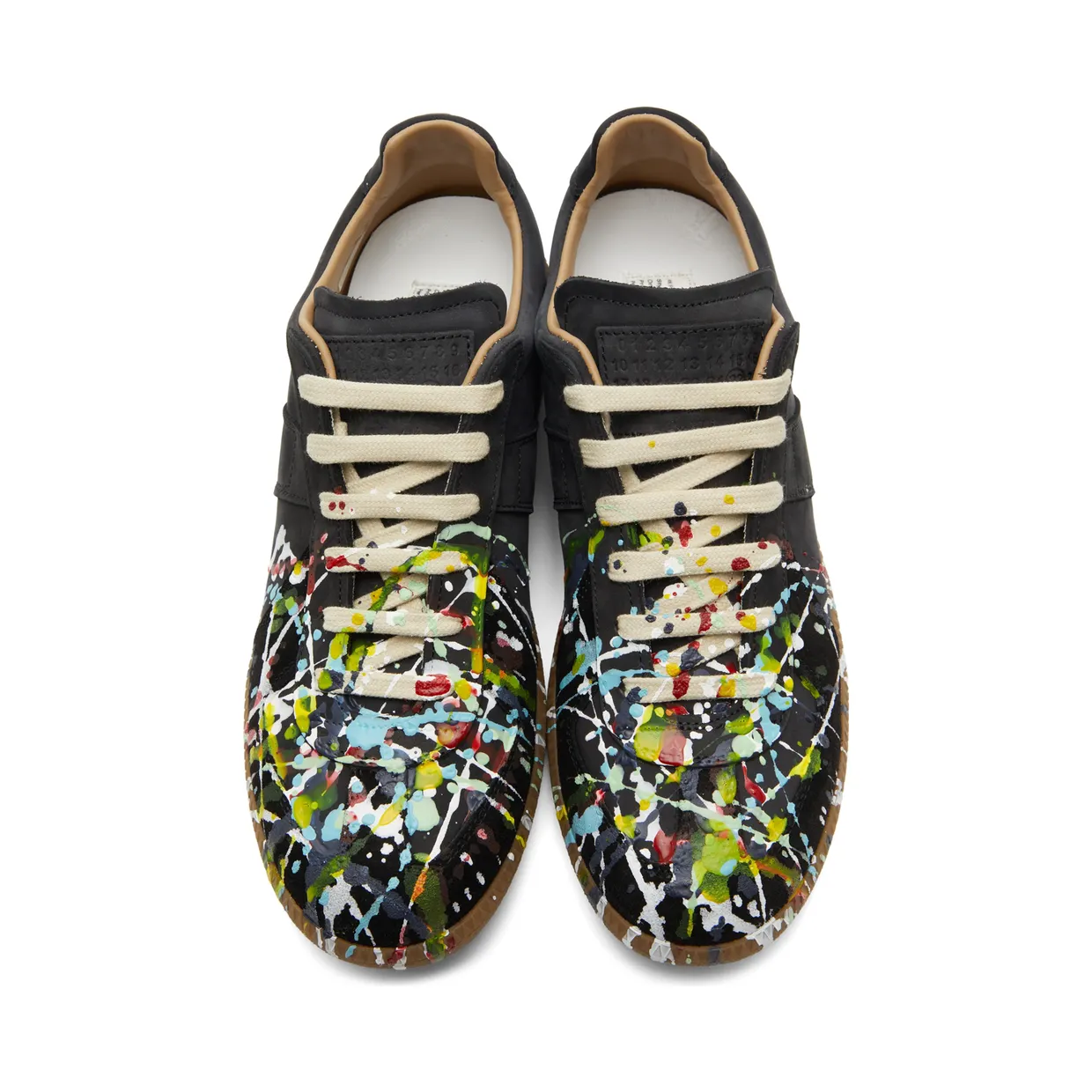 Maison Margiela Off-White & Multicolor Paint Drop Replica Sneakers (S57WS0240 P1892) (5)
