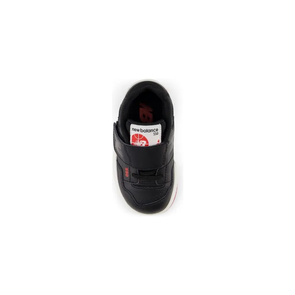 New Balance 550 HOOK & LOOP “Black / Team Red” (IHB550KB)