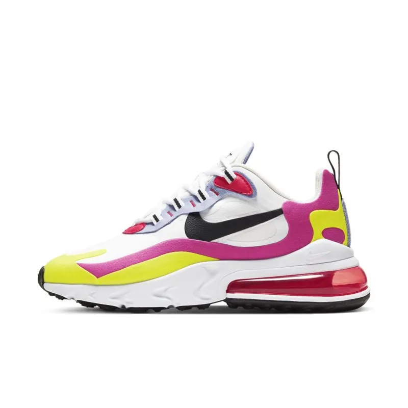 Nike Air Max 270 React White Pink Yellow (W) White/Black-Pink-Yellow-Red-Blue (CZ9351-100)