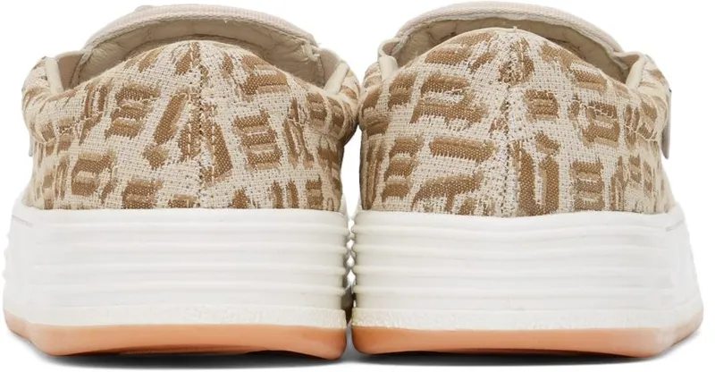 Palm Angels Beige & Brown Monogram Snow Slip (PMIA063F21FAB0016061)